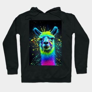 Splatter Paint Llama Hoodie